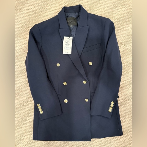 Zara Jackets & Blazers - Zara Navy Blue Blazer with Gold Buttons